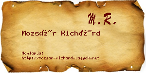 Mozsár Richárd névjegykártya
